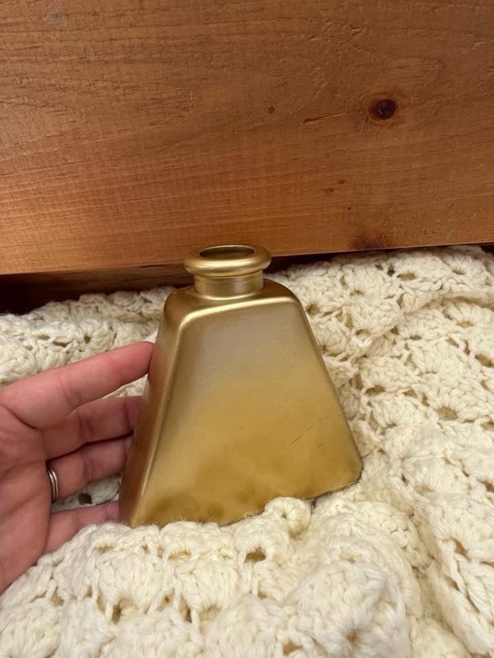 Matte Gold Pyramid Bud Vase